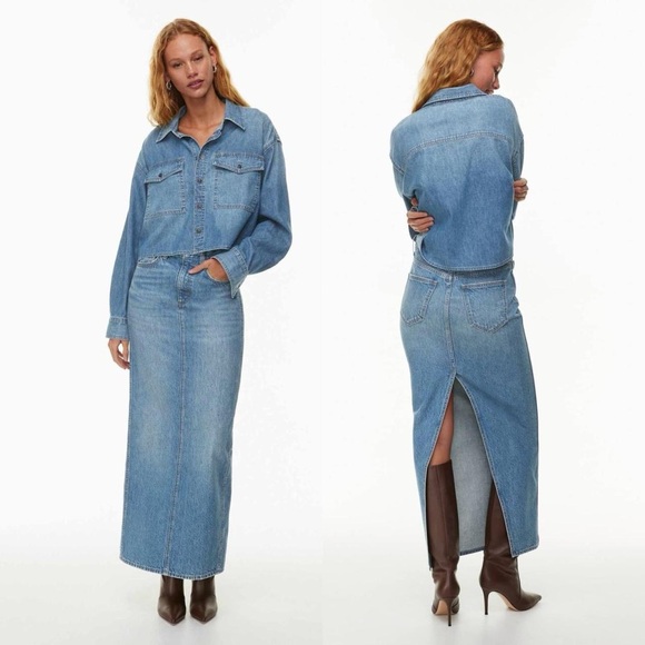 Aritzia Denim Forum 90s Pencil Maxi - Picture 1 of 7